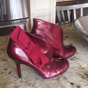 Red ankle boot